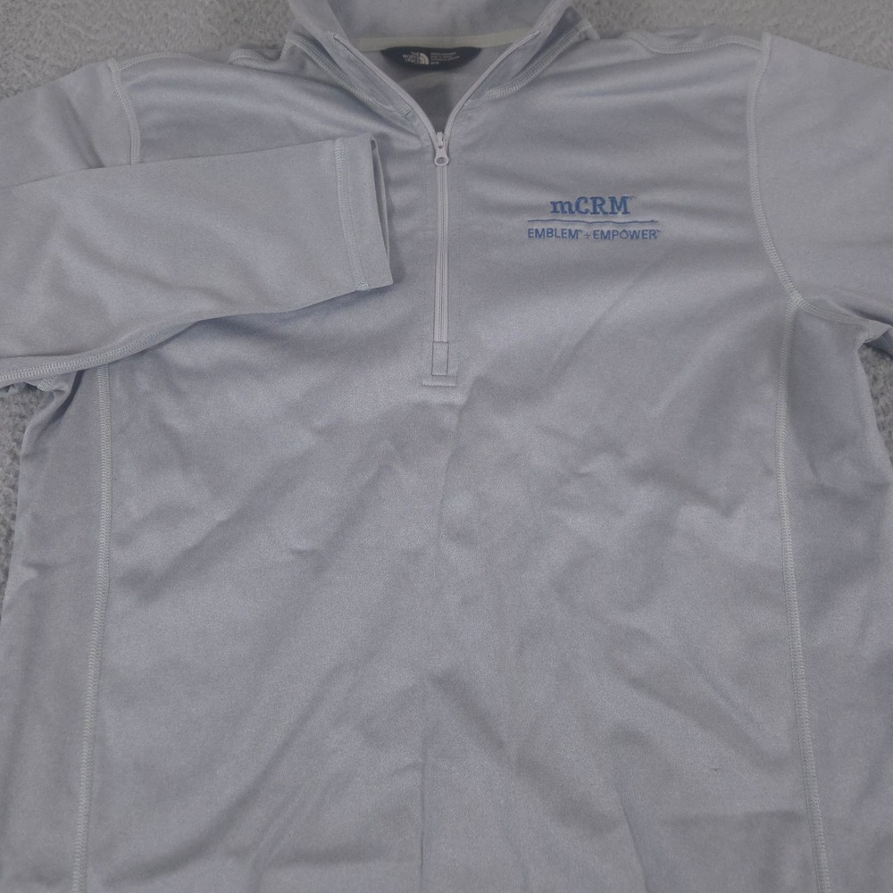The North Face Pullover Men M Grey Tech 1/4-Zip Fleece Corporate Logo Activewear